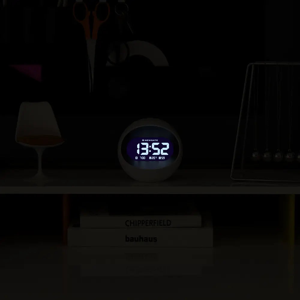 Newgate Centre Of The Earth Lcd Alarm Clock White - Home & Garden > Decor > Clocks