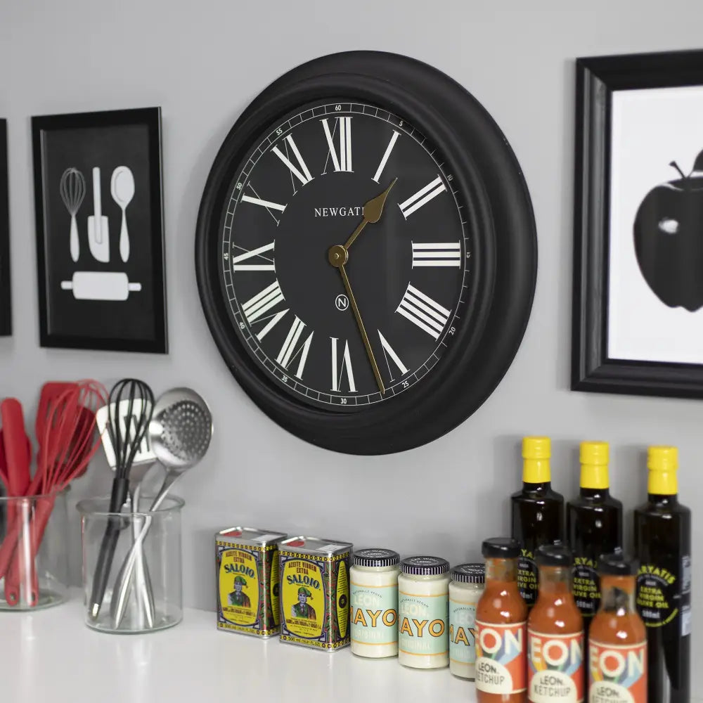 Newgate Chocolate Shop Wall Clock Silicone Cave Black - Home & Garden > Decor