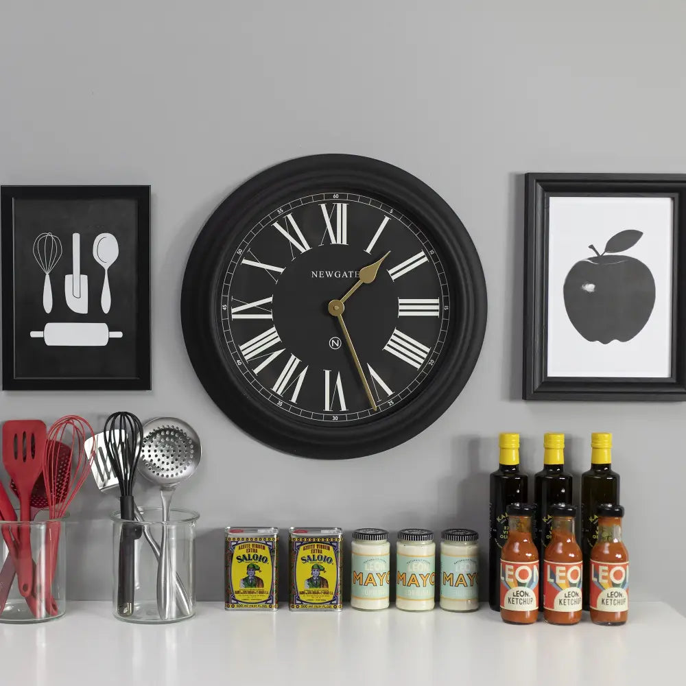 Newgate Chocolate Shop Wall Clock Silicone Cave Black - Home & Garden > Decor