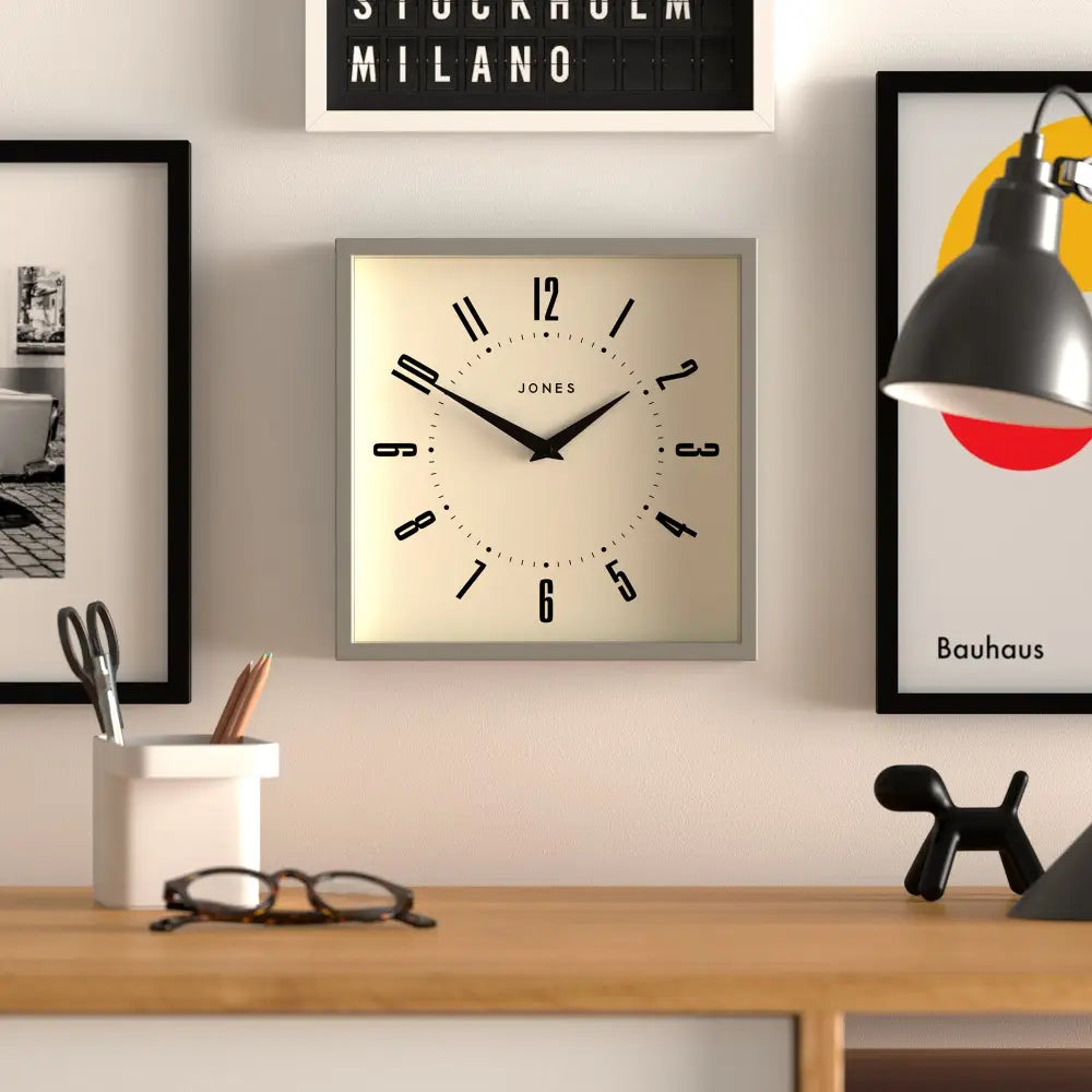 Newgate Jones Box Wall Clock Grey - Home & Garden > Decor