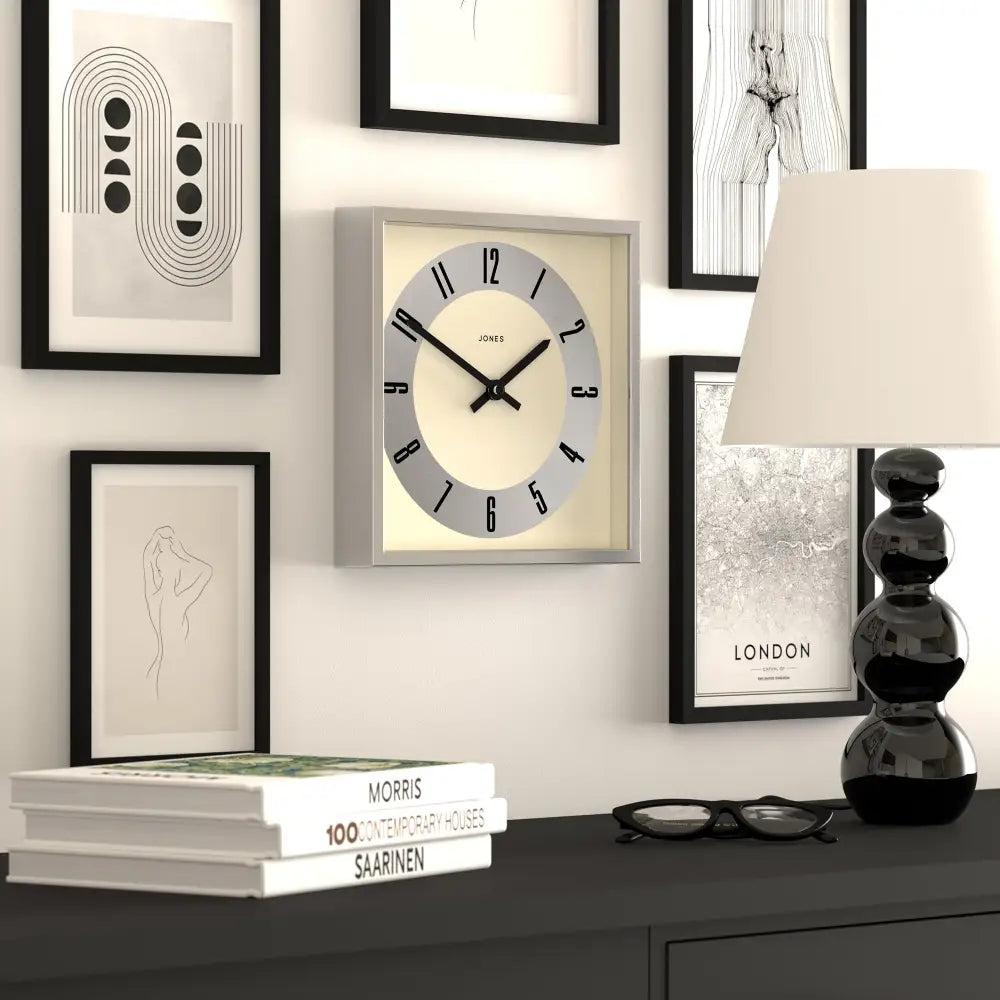 Newgate Jones Box Wall Clock Silver - Home & Garden > Decor