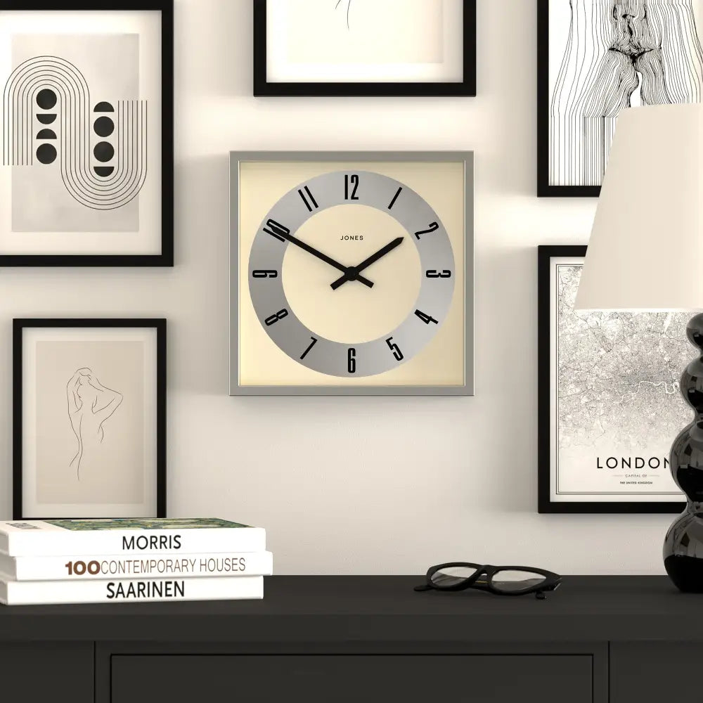 Newgate Jones Box Wall Clock Silver - Home & Garden > Decor