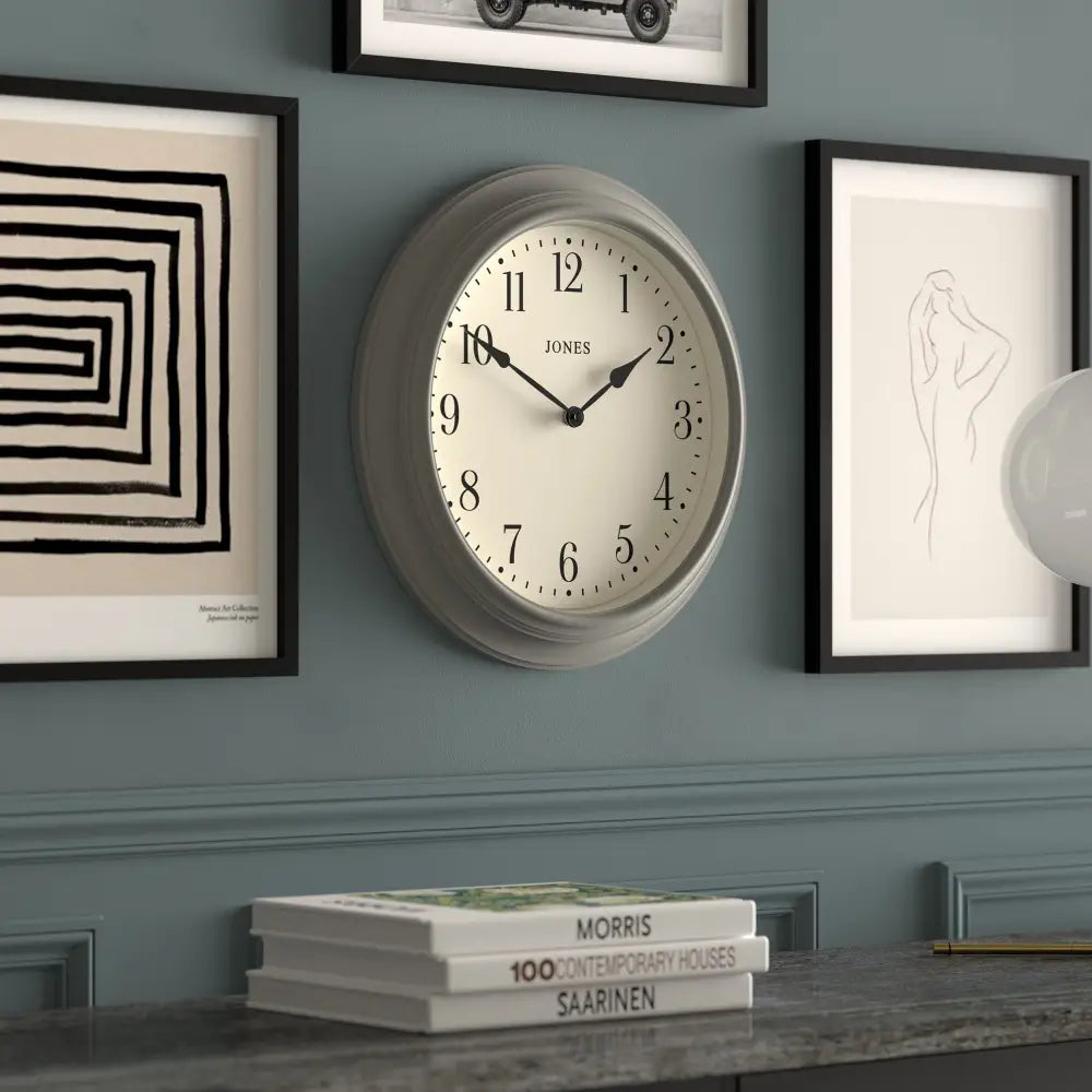 Newgate Jones Supper Club Clock Cloud Grey - Home & Garden > Decor
