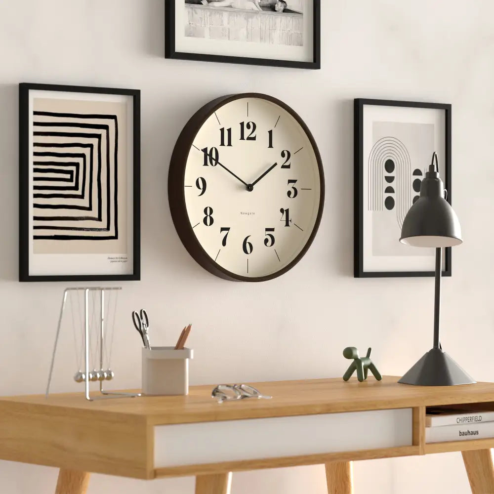 Newgate Mr Clarke Clock Dark Wood Hopscotch Dial - Home & Garden > Decor