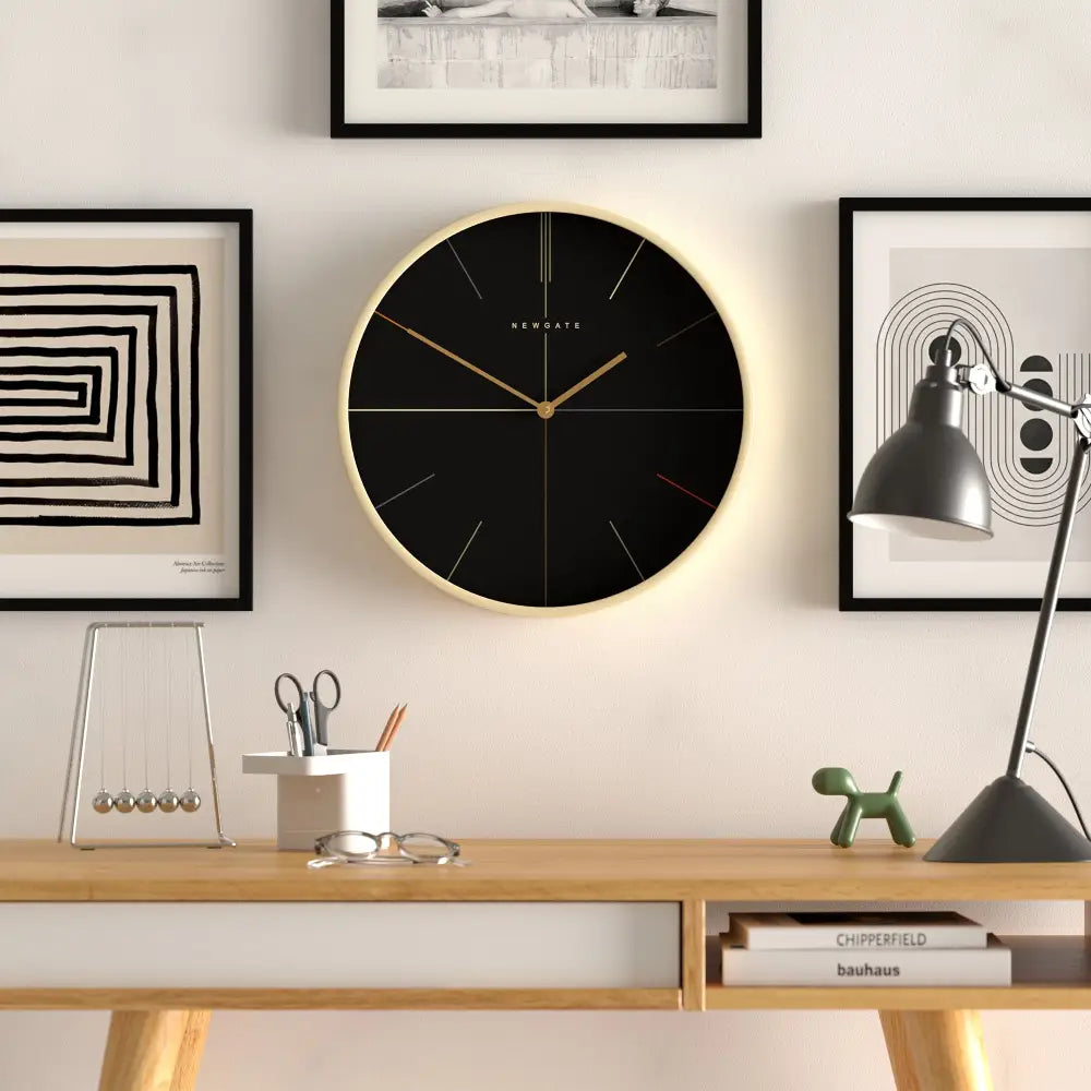 Newgate Mr Clarke Clock Pale Wood Reverse Hockey Dial - Home & Garden > Decor