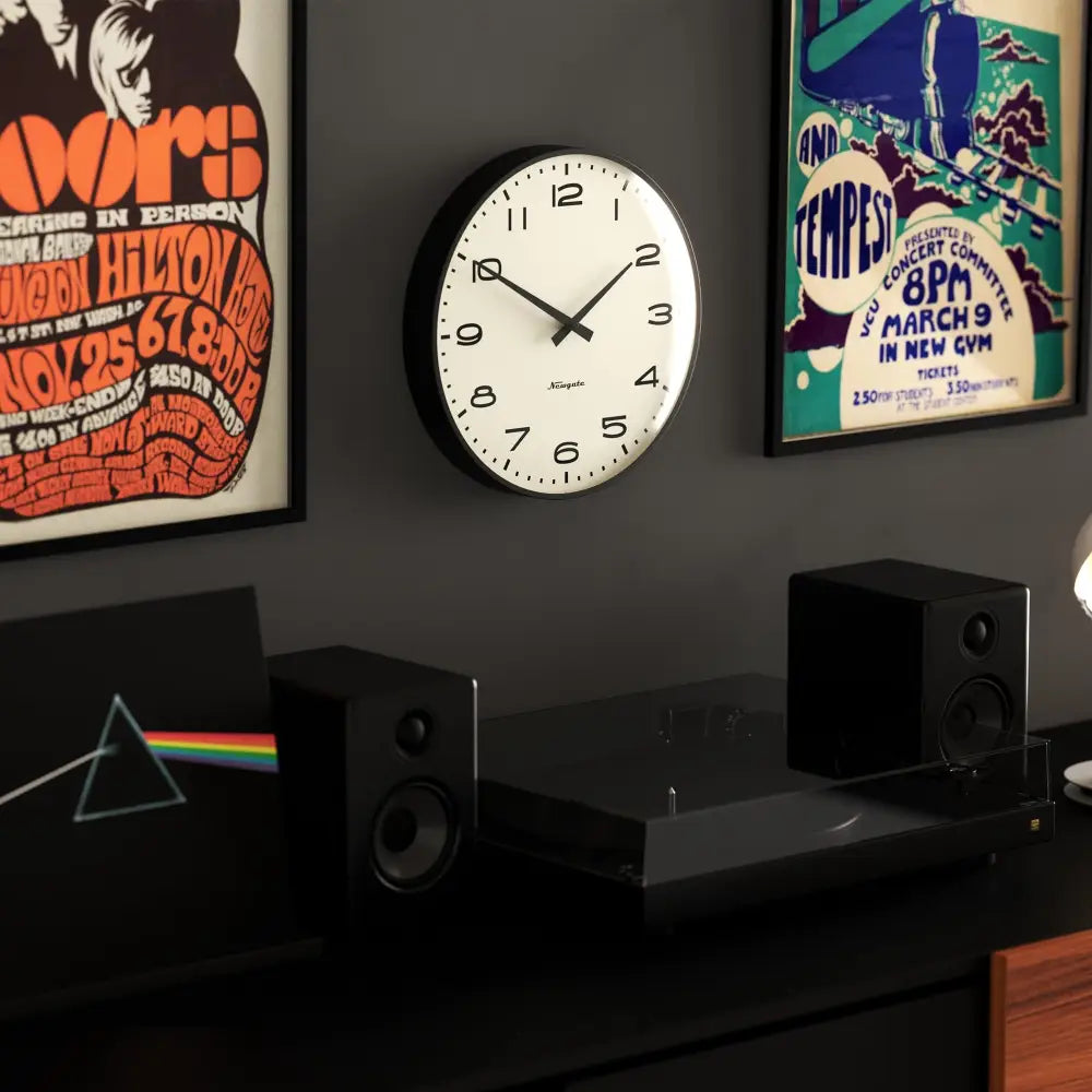 Newgate Radio City Wall Clock - Matte Black - Home & Garden > Decor