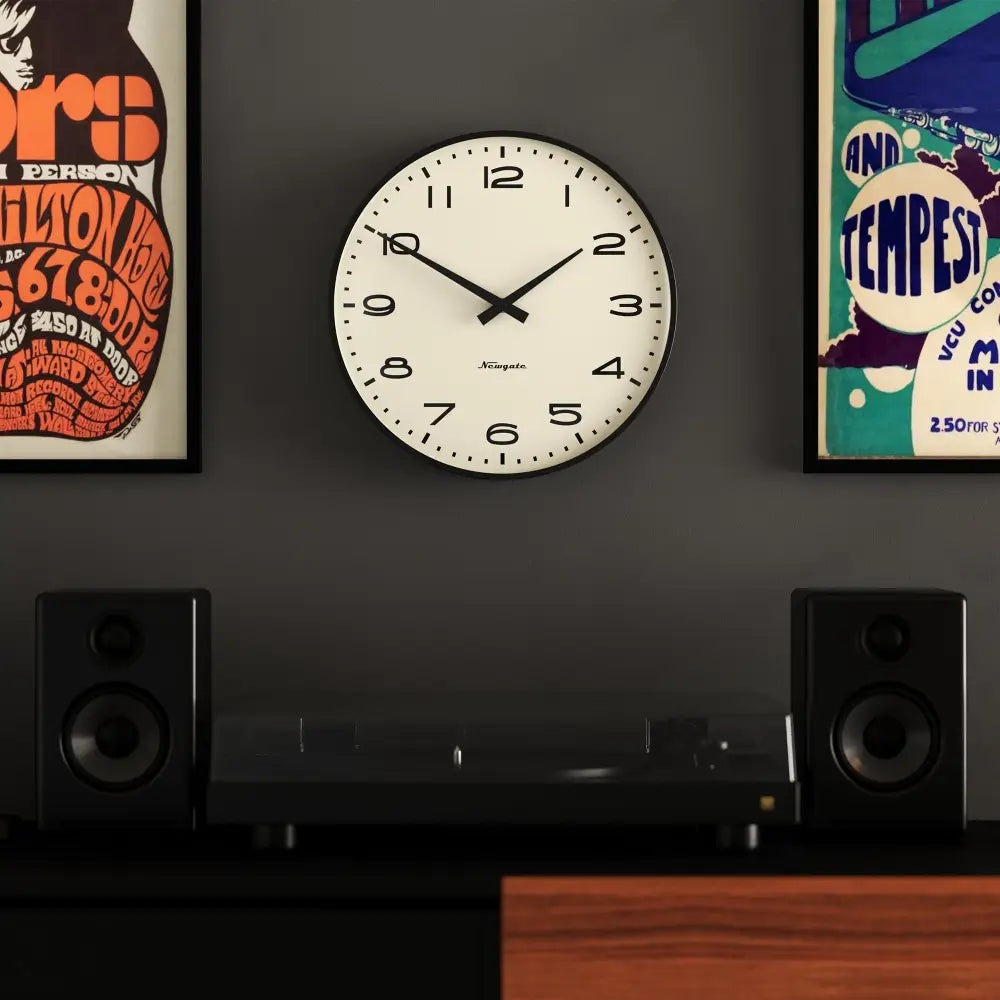 Newgate Radio City Wall Clock - Matte Black - Home & Garden > Decor