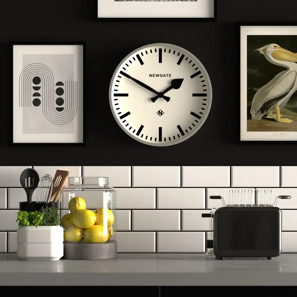 Newgate Railway Clock Grey - Home & Garden > Decor