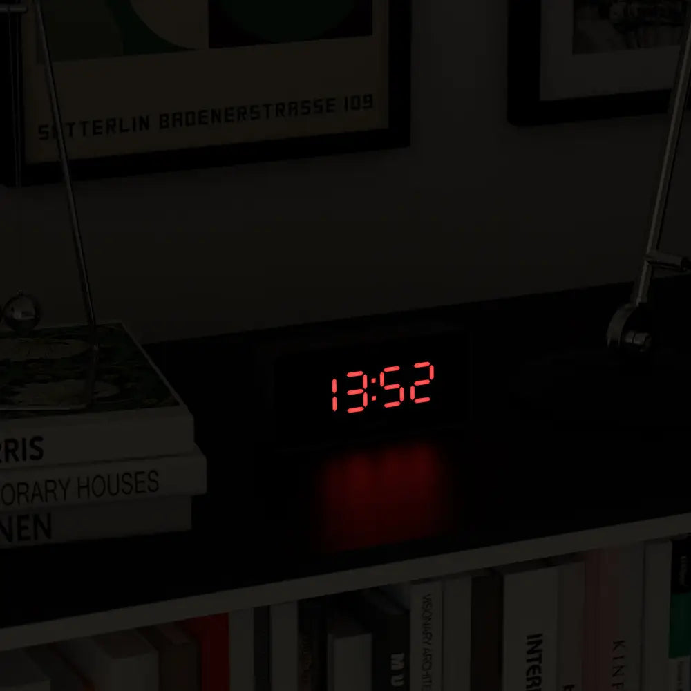 Newgate Space Hotel Hypertron Alarm Clock Black Case - Black Lens - Red Led - Home & Garden > Decor > Clocks