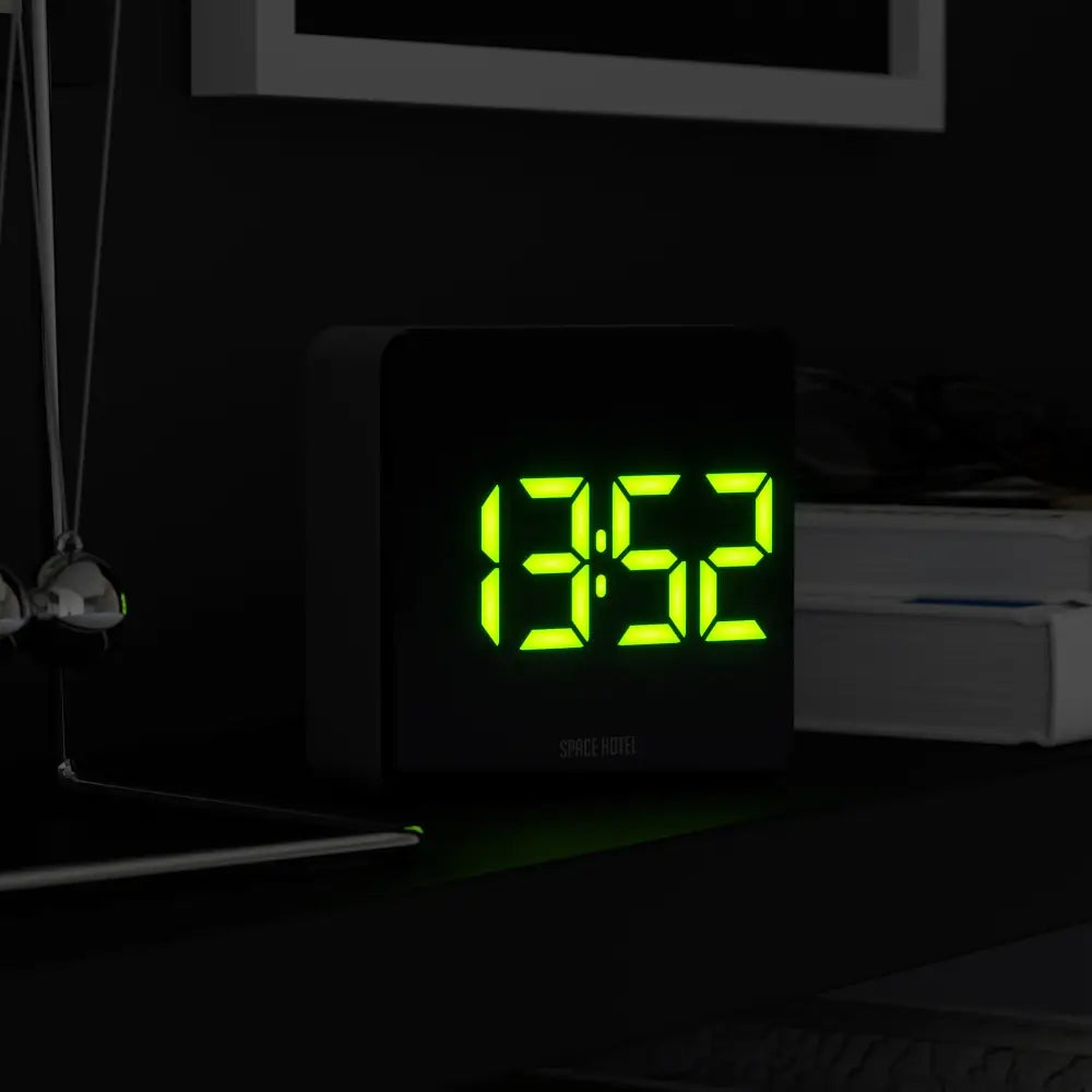 Newgate Space Hotel Orbatron Alarm Clock Black Case - Black Lens - Green Led - Home & Garden > Decor > Clocks