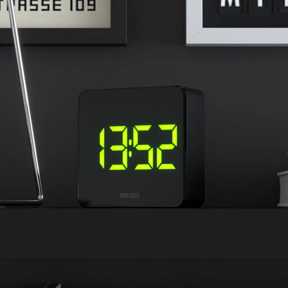 Newgate Space Hotel Orbatron Alarm Clock Black Case - Black Lens - Green Led - Home & Garden > Decor > Clocks