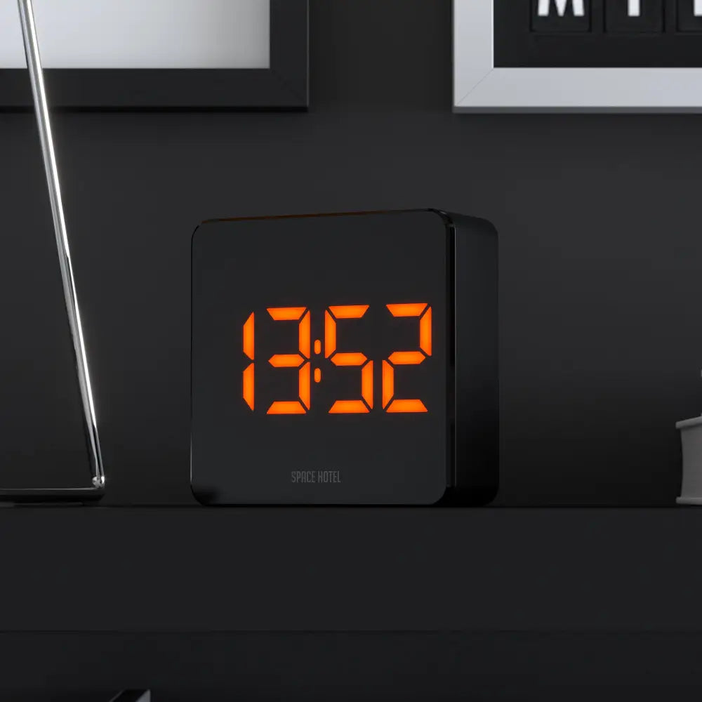 Newgate Space Hotel Orbatron Alarm Clock Black Case - Black Lens - Orange Led - Home & Garden > Decor > Clocks