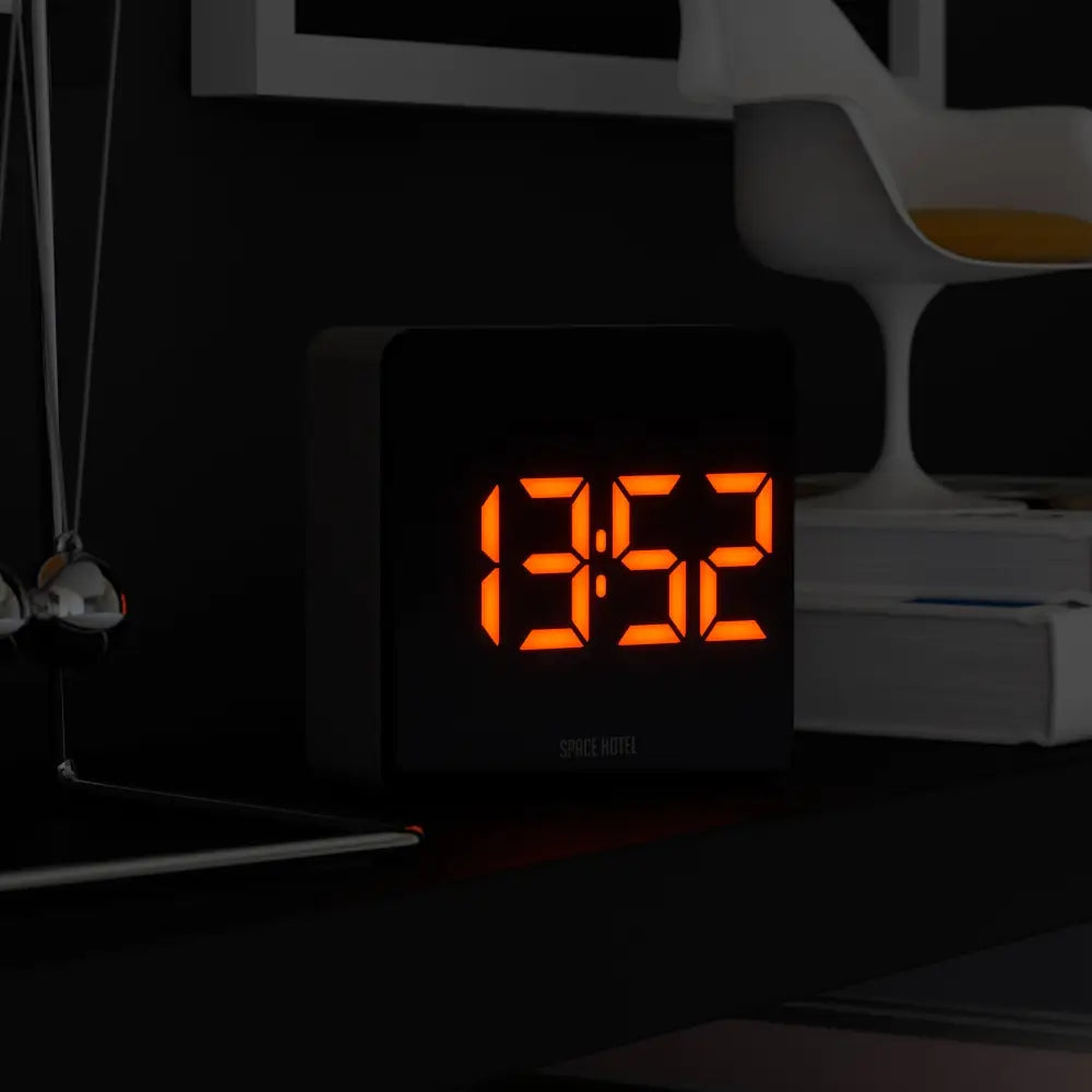 Newgate Space Hotel Orbatron Alarm Clock Black Case - Black Lens - Orange Led - Home & Garden > Decor > Clocks