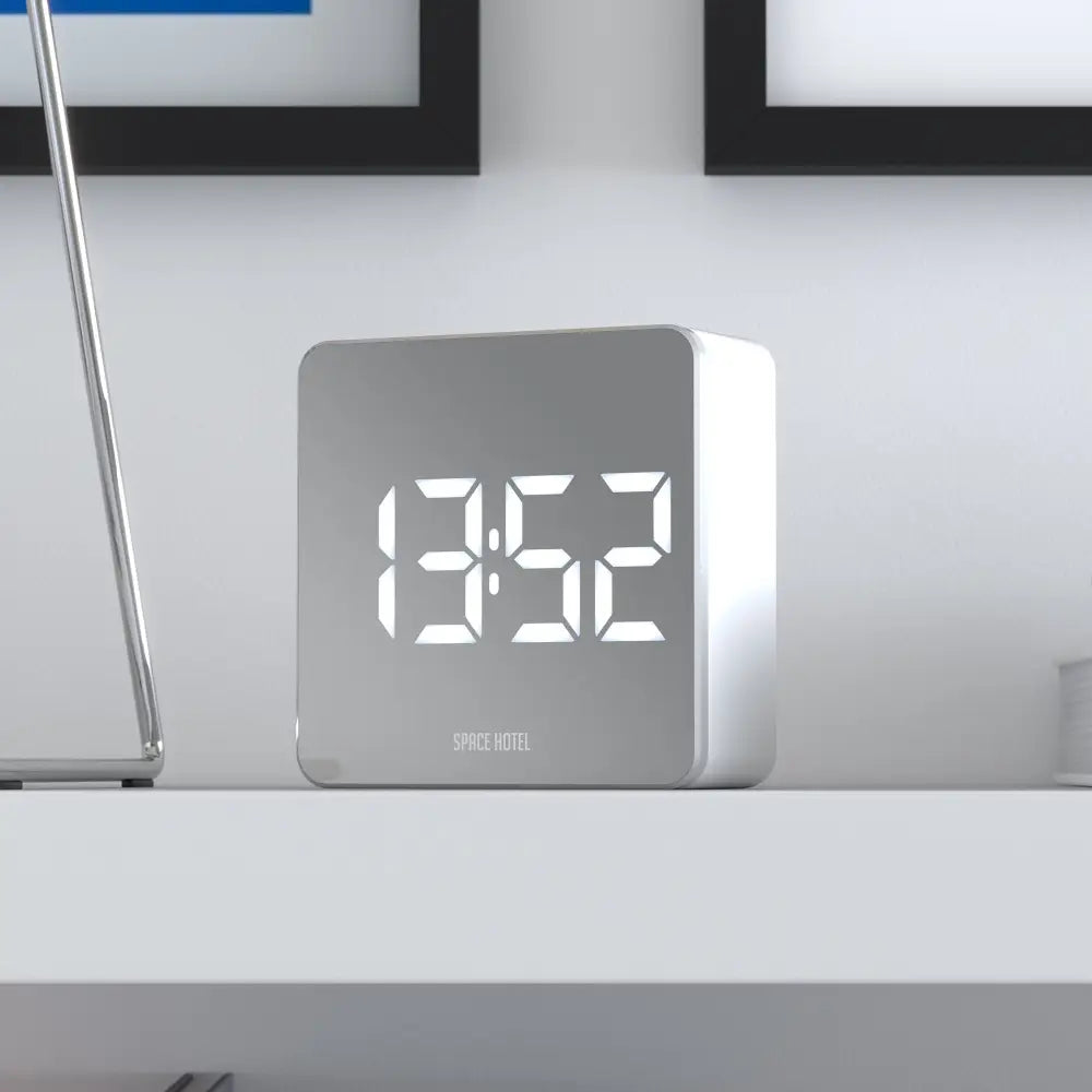 Newgate Space Hotel Orbatron Alarm Clock White Case - Silver Lens - White Led - Home & Garden > Decor > Clocks