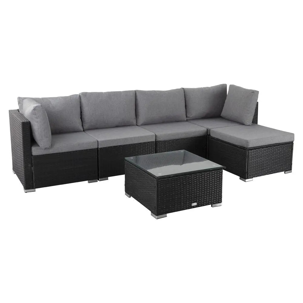 NEWYORK Outdoor Lounge Set in Black - Furniture > Outdoor