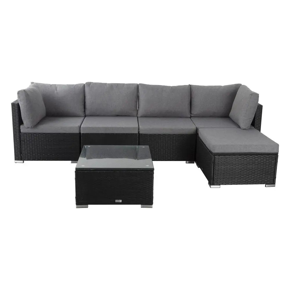 NEWYORK Outdoor Lounge Set in Black - Furniture > Outdoor