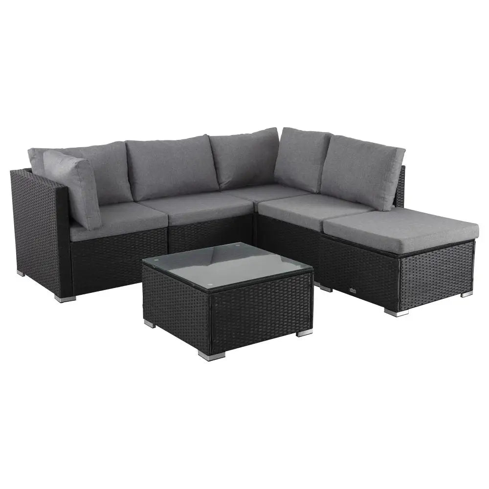 NEWYORK Outdoor Lounge Set in Black - Furniture > Outdoor