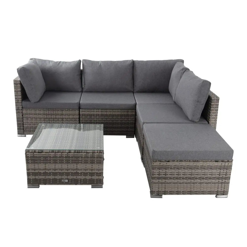 NEWYORK Outdoor Lounge Set in Grey - Furniture > Outdoor