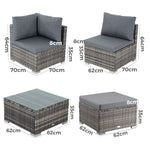 NEWYORK Outdoor Lounge Set in Grey - Furniture > Outdoor