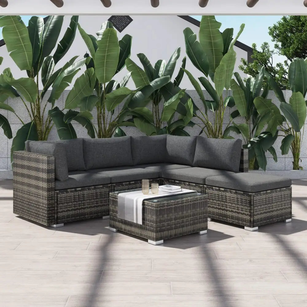 NEWYORK Outdoor Lounge Set in Grey - Furniture > Outdoor