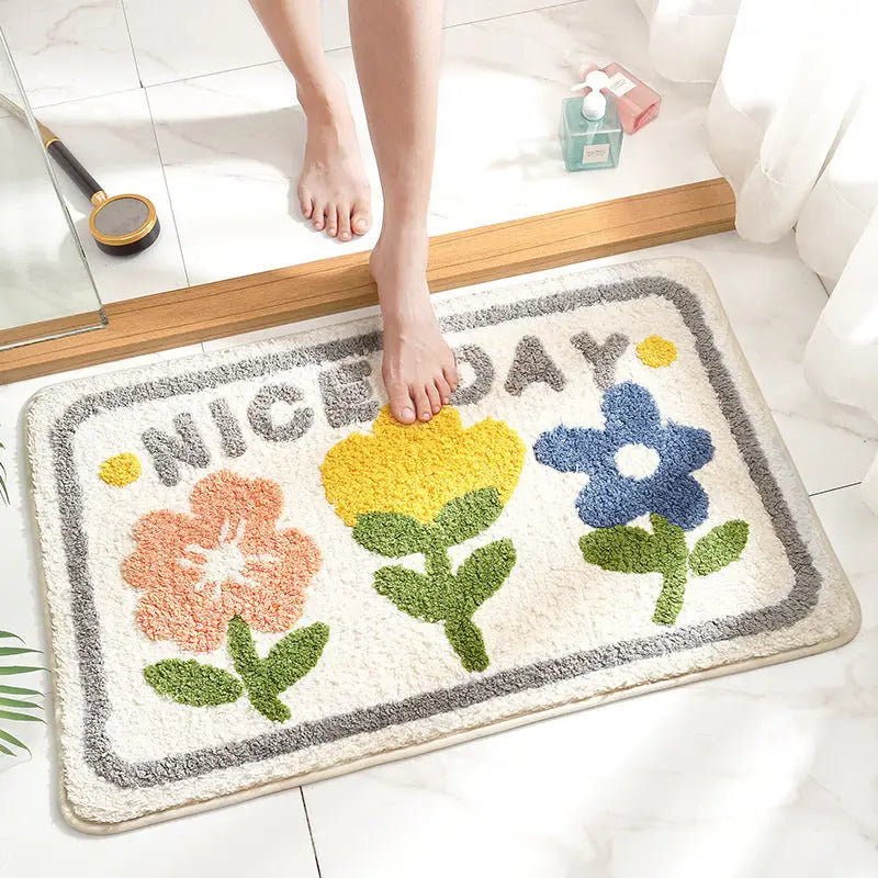Nice Day Bath Mat - Super Absorbent Non-Slip Bathroom Floor Mat - 50x80cm - Home & Garden > Bathroom Accessories > Bath