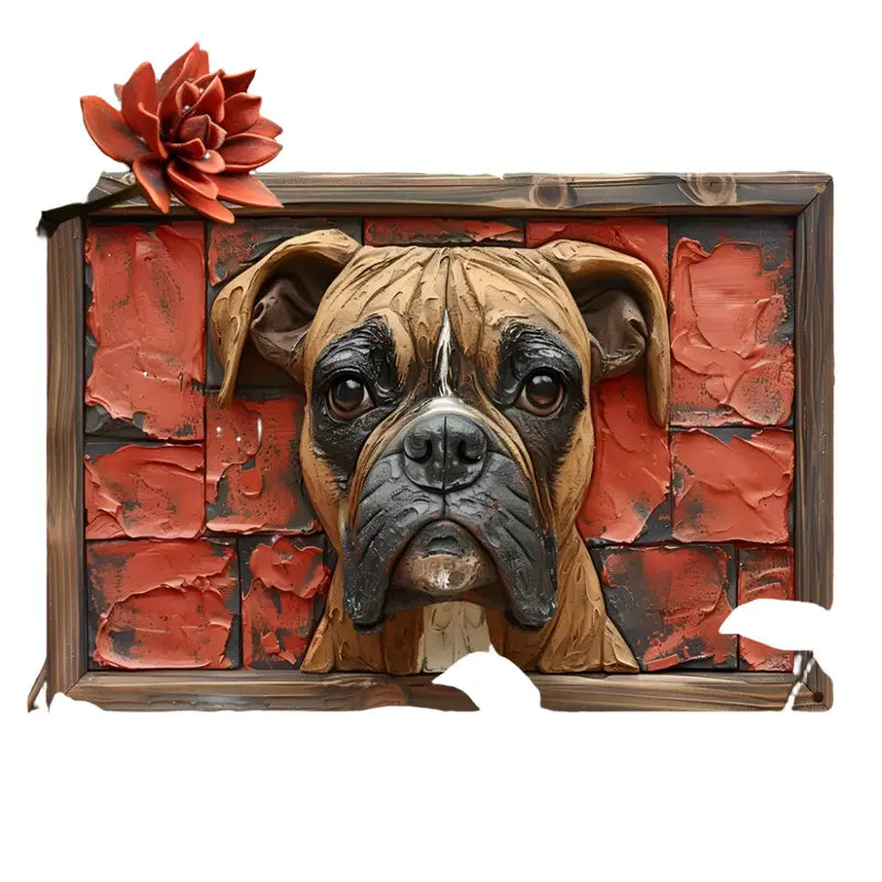 NNEOBA Boxer Dog Aluminum Wall Art - 12x16in Decorative Print - Home & Garden > Decor > Vases & Table Decor