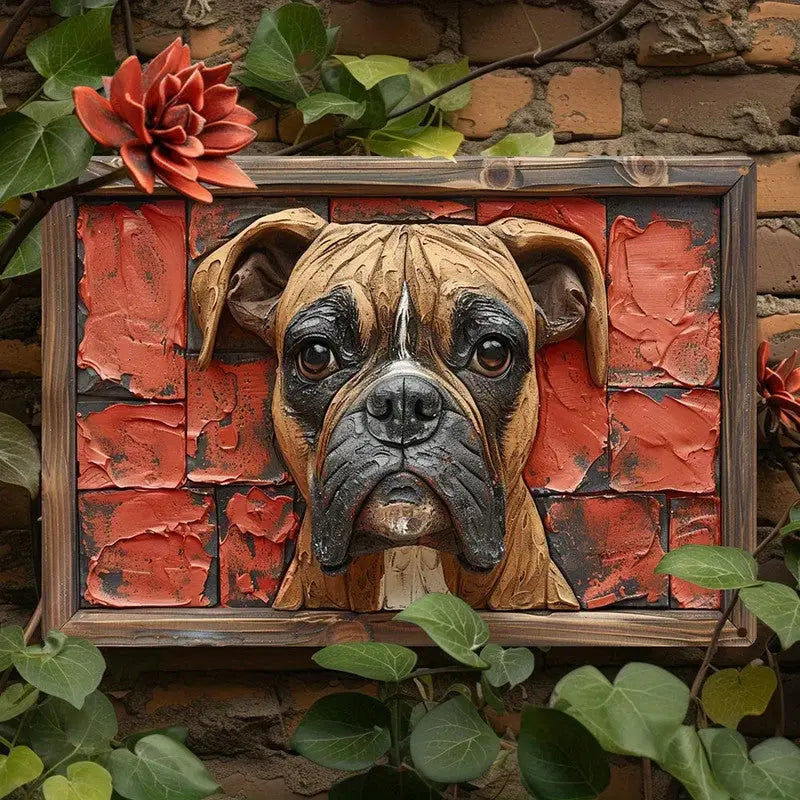 NNEOBA Boxer Dog Aluminum Wall Art - 12x16in Decorative Print - Home & Garden > Decor > Vases & Table Decor