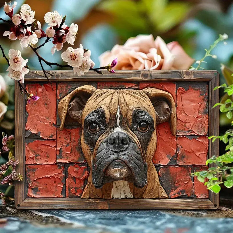 NNEOBA Boxer Dog Aluminum Wall Art - 12x16in Decorative Print - Home & Garden > Decor > Vases & Table Decor