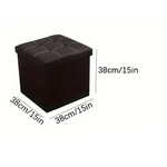 NNETM Faux Leather Storage Ottoman - Black 55L - Furniture > Bar Stools & Chairs > Arm Chairs & Recliners