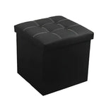 NNETM Faux Leather Storage Ottoman - Black 55L - Furniture > Bar Stools & Chairs > Arm Chairs & Recliners