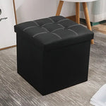 NNETM Faux Leather Storage Ottoman - Black 55L - Furniture > Bar Stools & Chairs > Arm Chairs & Recliners