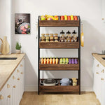 NNETMLT 4-Tier Wood Snack Rack Basket - Vintage Brown - Furniture > Living Room > Coat Racks