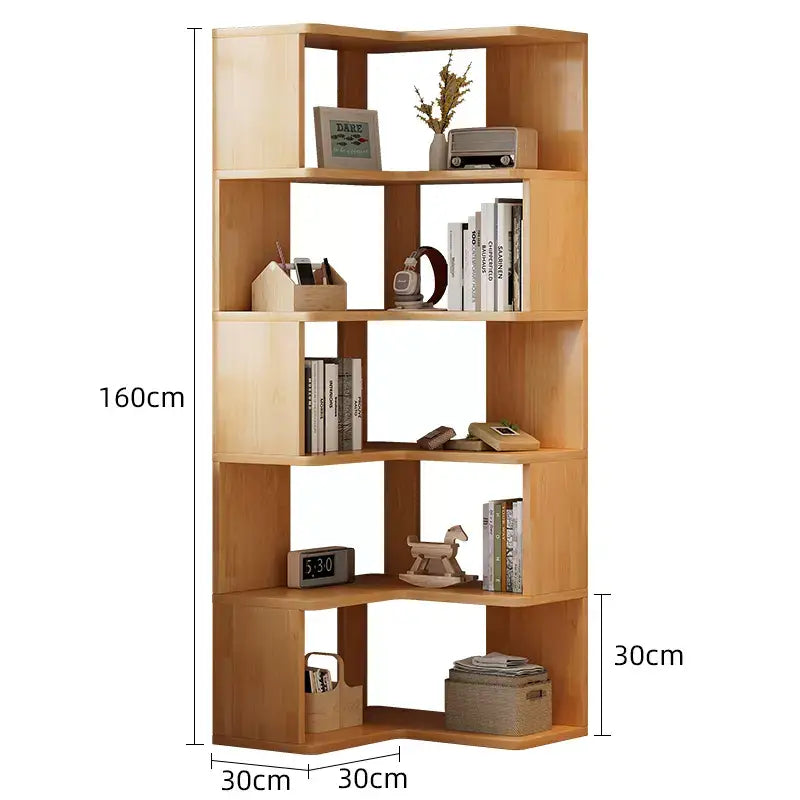 NNETMLT 5 Tier Industrial Corner Bookshelf - Furniture > Living Room > Bookcases & Shelves
