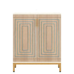 NNETMLT 5-Tier Shoe Cabinet with Geometric Pattern Doors-White/Natural - Furniture > Outdoor > Outdoor Dining Sets