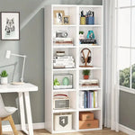 NNETMLT 6-Tier Cube Display Shelves for Home Office - 70.9 Inch Tall Narrow Bookcase - Furniture > Living Room >
