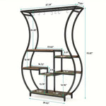 NNETMLT 6-Tier Plant Stand with Vase Shape Ladder Design Rustic Brown - Home & Garden > Decor > Garden Ornaments