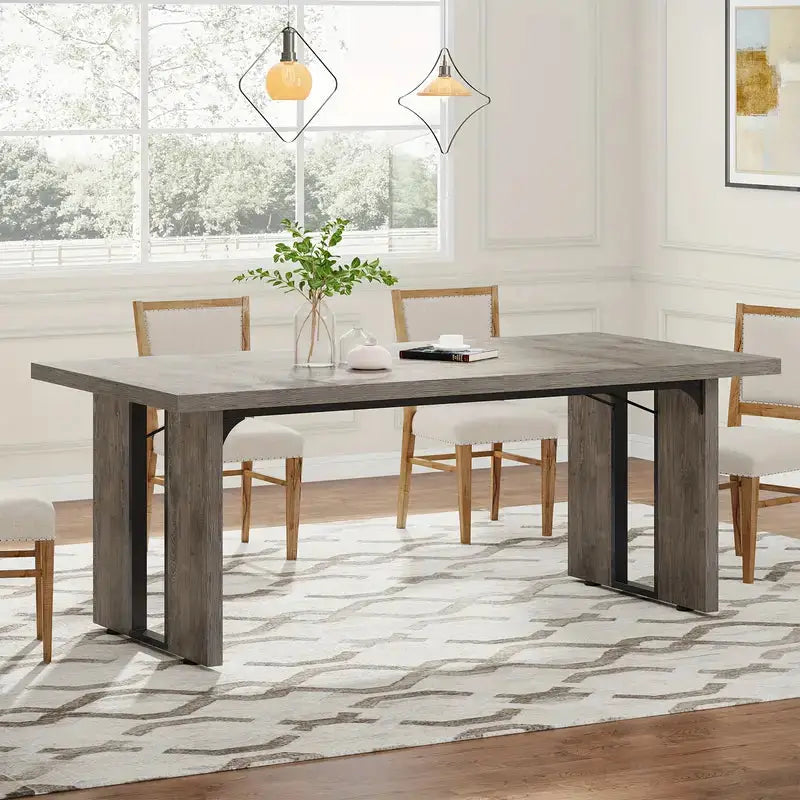 NNETMLT Rustic Rectangular Dining Table - Furniture > Dining > Dining Tables