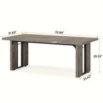 NNETMLT Rustic Rectangular Dining Table - Furniture > Dining > Dining Tables