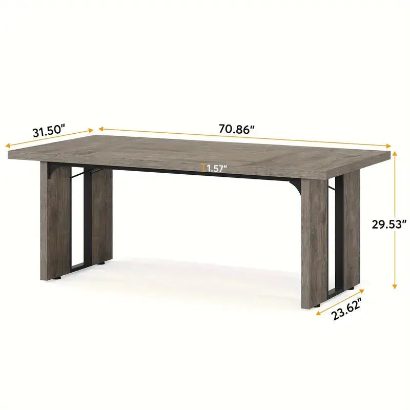 NNETMLT Rustic Rectangular Dining Table - Furniture > Dining > Dining Tables