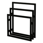 Nobu Solid Mahogany Timber Towel Stand (Black) - Home & Garden > Bathroom Accessories > Towel Racks & Holders