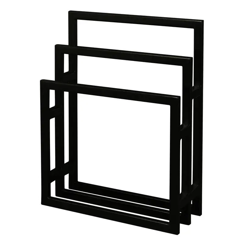 Nobu Solid Mahogany Timber Towel Stand (Black) - Home & Garden > Bathroom Accessories > Towel Racks & Holders