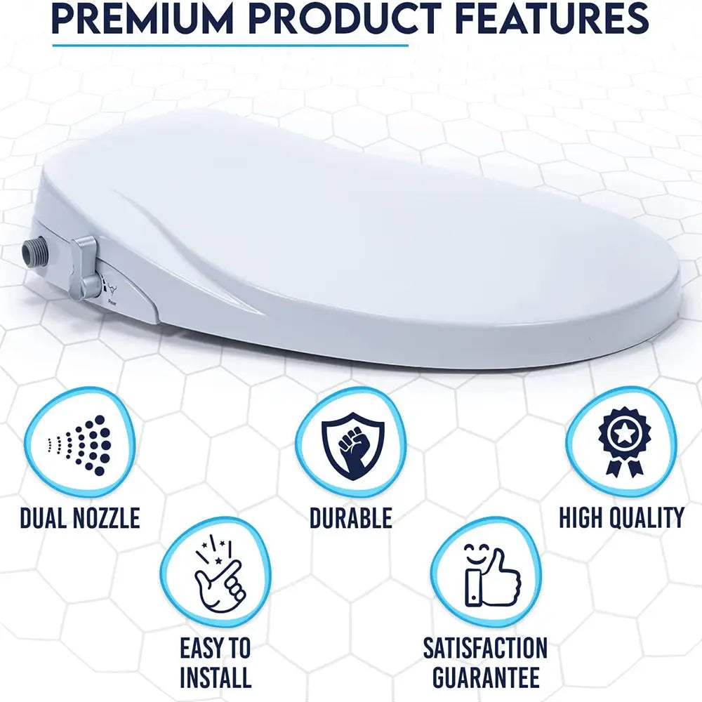 Non Electric Bidet Toilet Seat D Cover Bathroom Dual Nozzle Spray Water Wash - Home & Garden > Bathroom Accessories >