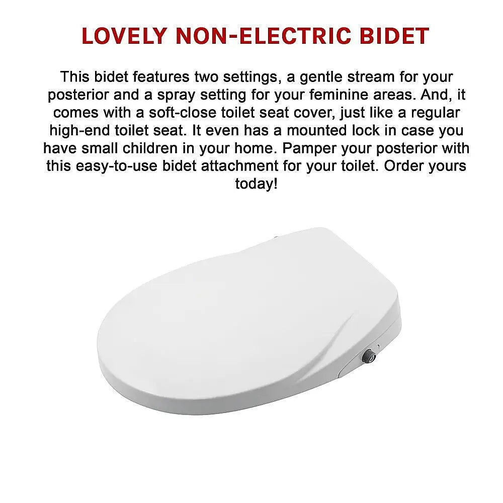 Non Electric Bidet Toilet Seat W/ Cover Bathroom Spray Water Wash - Home & Garden > DIY > Kitchen & Bathroom DIY