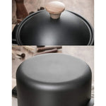 Non-stick Carbon Steel Dutch oven soup pot pan frying pan with lid wooden handle - Home & Garden > Kitchenware