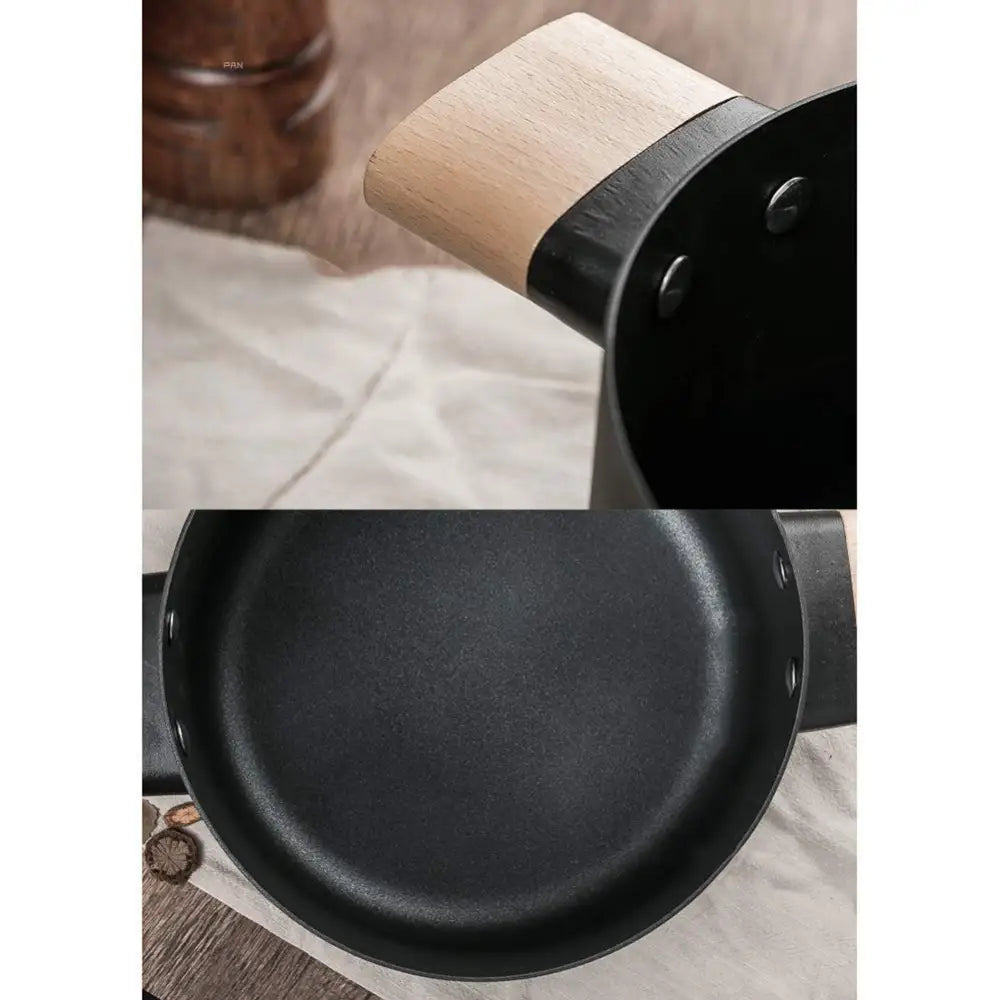 Non-stick Carbon Steel Dutch oven soup pot pan frying pan with lid wooden handle - Home & Garden > Kitchenware