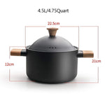 Non-stick Carbon Steel Dutch oven soup pot pan frying pan with lid wooden handle - Home & Garden > Kitchenware