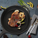 Non-stick Frying Pan Cast Iron Steak Skillet Round BBQ Grill Cookware 30cm - Home & Garden > Kitchenware