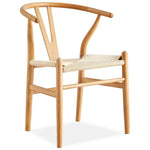 Norah 7pc Dining Set Table 180cm Solid Acacia Wood Natural Wishbone Chair - Furniture > Dining