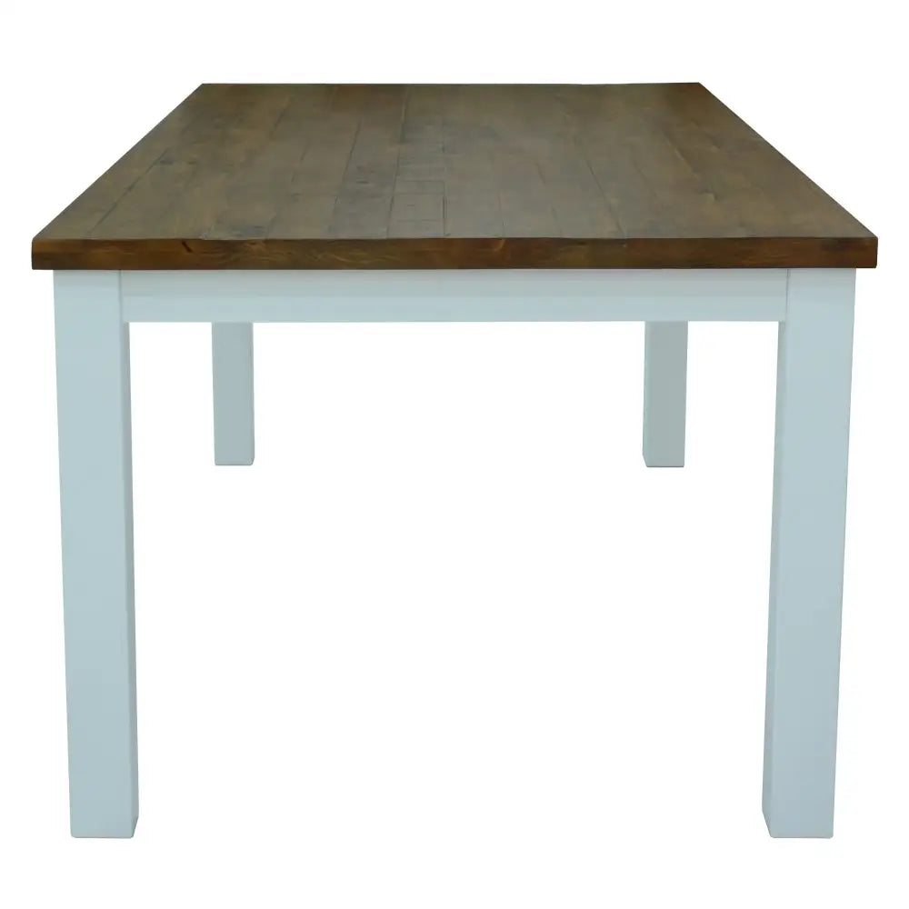 Norah 7pc Dining Set Table 180cm Solid Acacia Wood White Wishbone Chair - Furniture > Dining