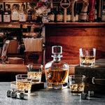 Novare Oval Whiskey Decanter Bottle With 4 Whiskey Glasses Set - Home & Garden > Kitchenware